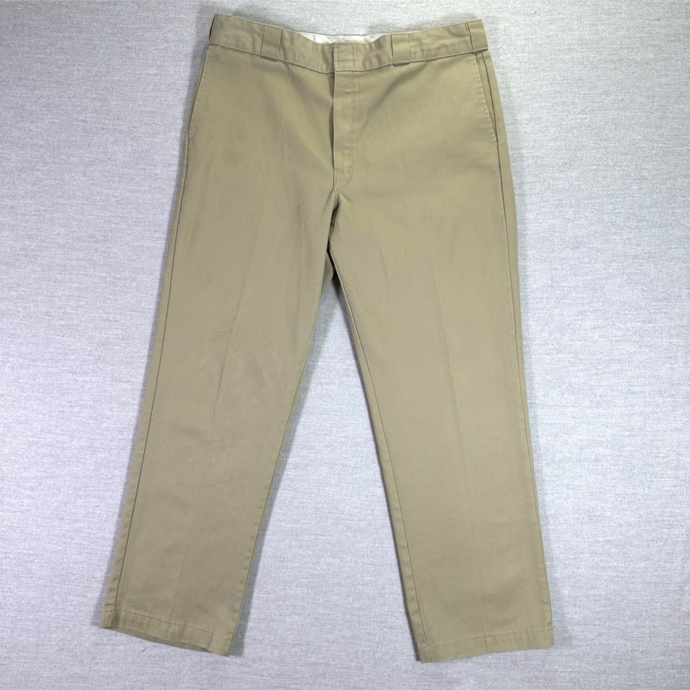Dickies 874 Original Fit Khaki Work Pants‎ Mens 38x31 Chino Flat Front